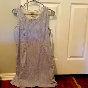 Blue LL Bean seersucker dress